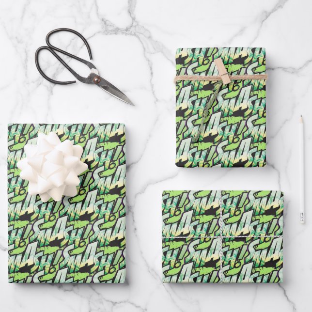 SMASH! Word Graphic Wrapping Paper Sheet (Front)
