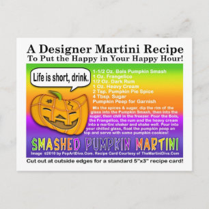 Smashed Pumpkin Halloween Martini Recipe Postcard