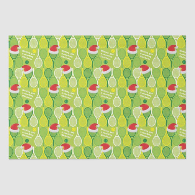 🎄Smashing Christmas🎾tennis pattern  Tissue Paper (Front)