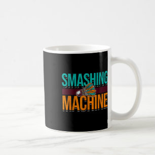 Smashing Machine Shuttle Retro Birdie Badminton Coffee Mug