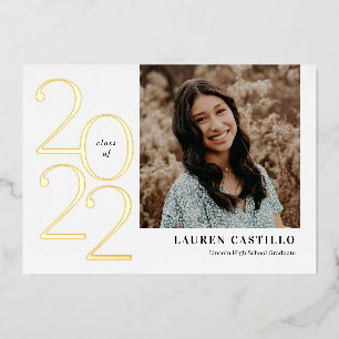 Smashing Year Foil Graduation Announcement Invite