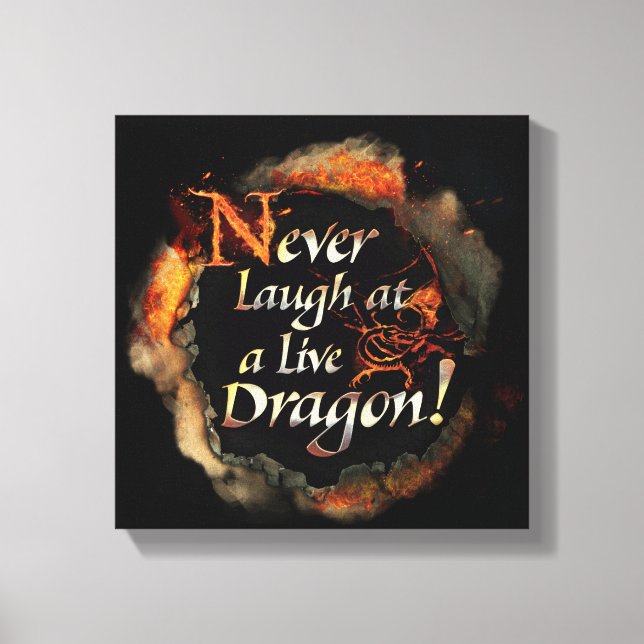 SMAUG™ - Never Laugh Logo Graphic Canvas Print (Front)