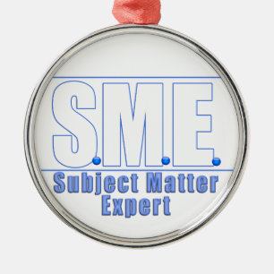 SME LOGO1 WHITE/BLUE METAL ORNAMENT
