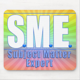 SME  LOGO SUBJECT MATTER EXPERT WHITE/BLUE MOUSE PAD