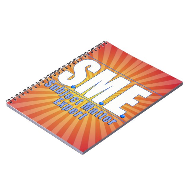 SME  LOGO SUBJECT MATTER EXPERT WHITE/BLUE NOTEBOOK (Left Side)