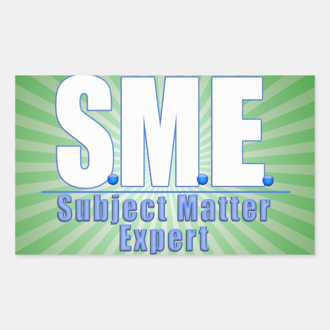 SME  LOGO SUBJECT MATTER EXPERT WHITE/BLUE STICKER (Front)