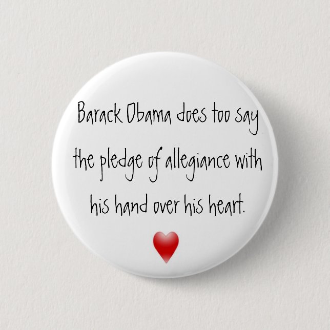 Smear: Hand over heart. 2 Inch Round Button (Front)