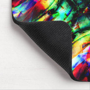 Smeared coloured scratche, green predominate on re mouse pad
