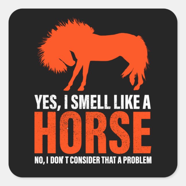 Smell Like A Horse in Tangerine  Square Sticker (Front)