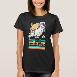 Smell My Farts Farting Unicorn Silly Retro T-Shirt