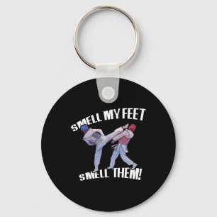 Smell My Feet Funny Karate Keychain