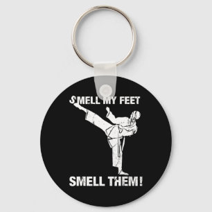Smell My Feet Funny Karate T Shirt Gift Smell Them Keychain