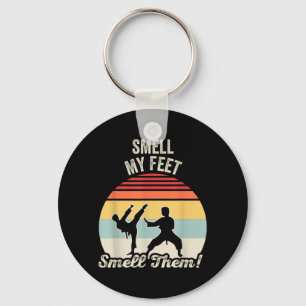 Smell My Feet Funny Martial Arts Karate Retro Keychain