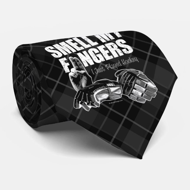 Smell My Fingers (hockey) Neck Tie (Rolled)