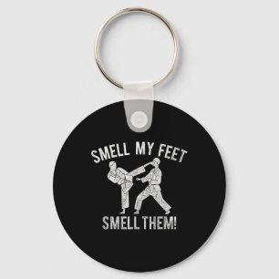 Smell My Karate Feet Funny Shirt Keychain