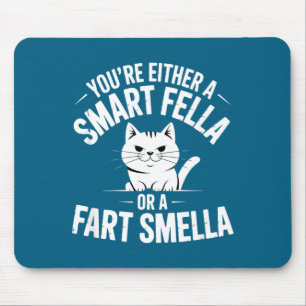 Smella Cat Smart Fart Humor Spoonerism Fella Joke Mouse Pad