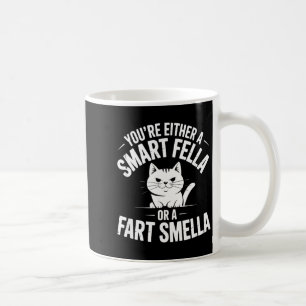 Smella Cat Smart Fart Humor Spoonerism Fella Laugh Coffee Mug