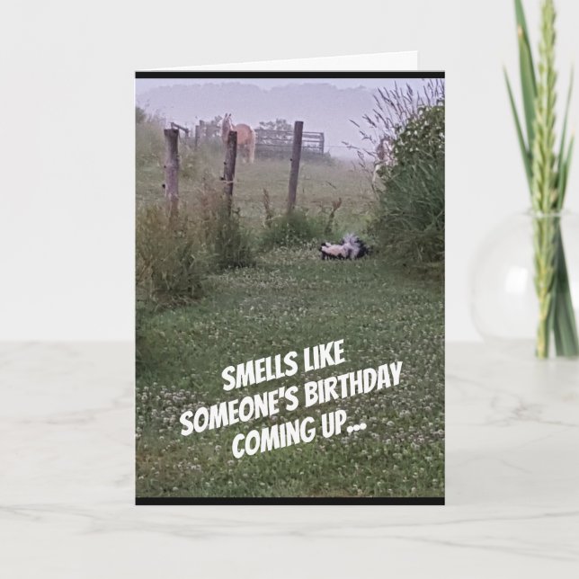 "Smells Like a Birthday" card (Front)