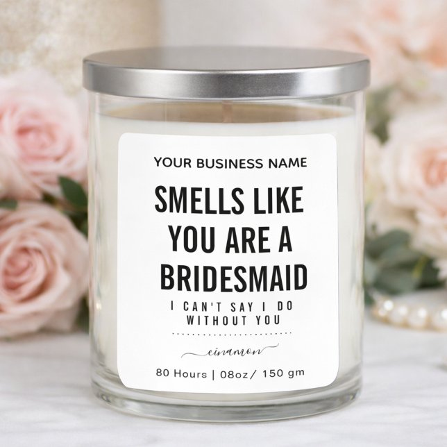 Smells Like Bridesmaid Candle| Bridesmaid Proposal Square Sticker (Creator Uploaded)