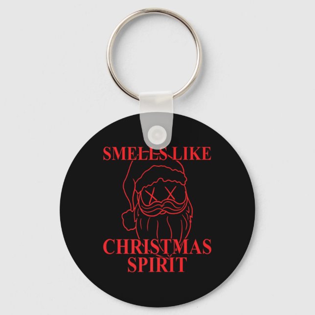 Smells Like Christmas Srit Santa Claus Xmas T Shir Keychain (Front)