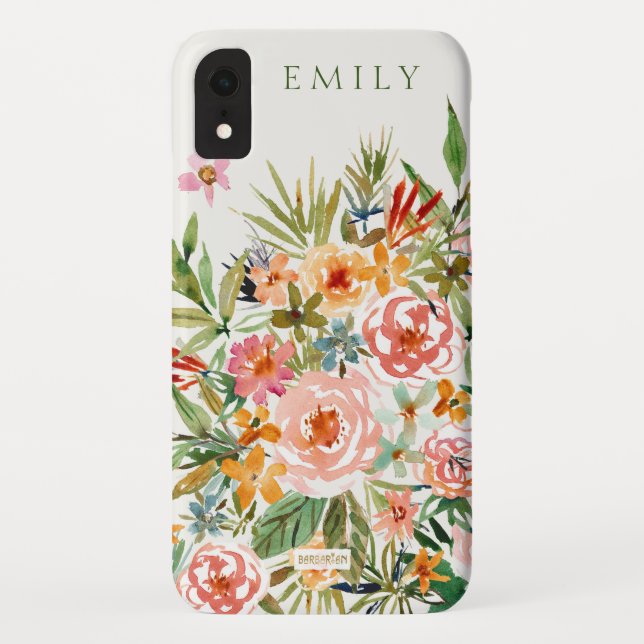 SMELLS LIKE LOVE IN ALL FORMS Floral Monogram Case-Mate iPhone Case (Back)