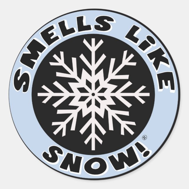 Smells Like Snow! Classic Round Sticker (Front)