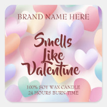 Smells Like Valentine Candle Label Love Theme