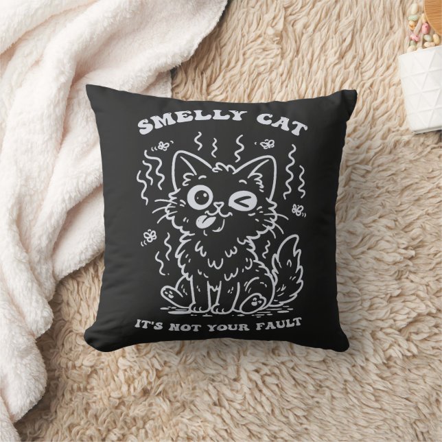 Smelly Cat Iconic Song Throw Pillow (Blanket)