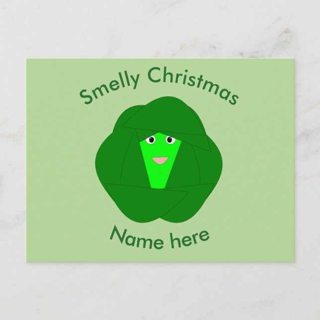 Smelly Christmas Brussels Sprout Carte postale per (Devant)