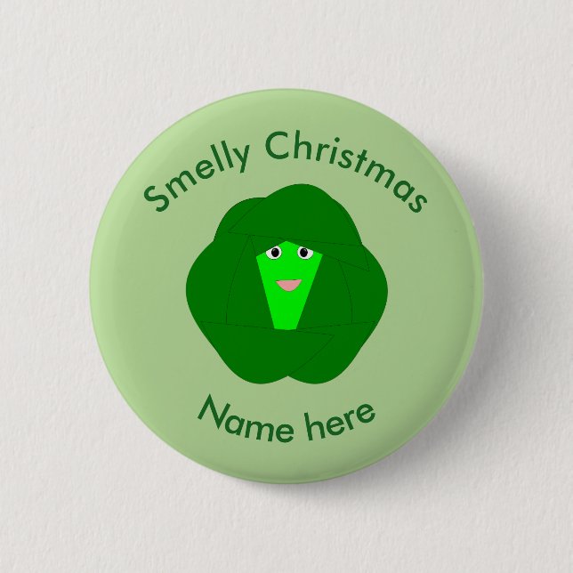 Smelly Christmas Brussels Sprout Custom Button (Front)