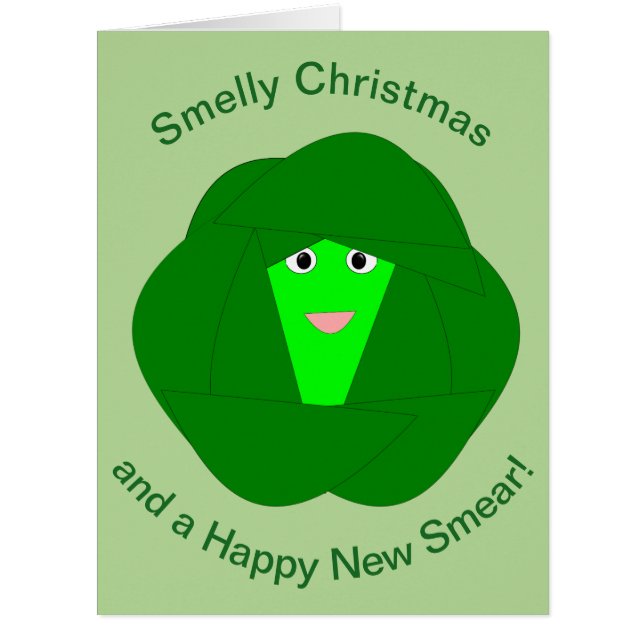 Smelly Christmas Brussels Sprout Funny Card (Front)