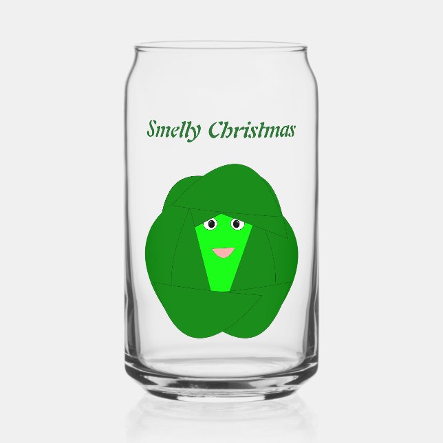 Smelly Christmas Brussels Sprout Funny Custom Can Glass (Front)