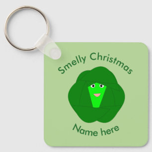 Smelly Christmas Brussels Sprout Funny Custom Keychain