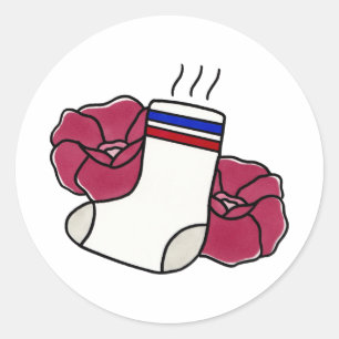 Smelly // Sock Stickers. Classic Round Sticker