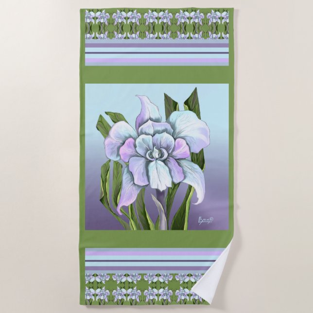Smeraldo Flower Beach Towel (Front)