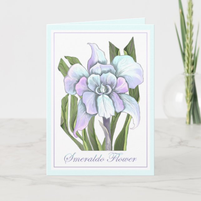 Smeraldo Flower Birthday Card (Front)