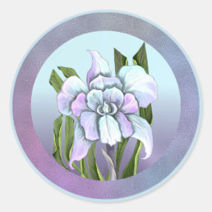 Smeraldo flower classic round sticker