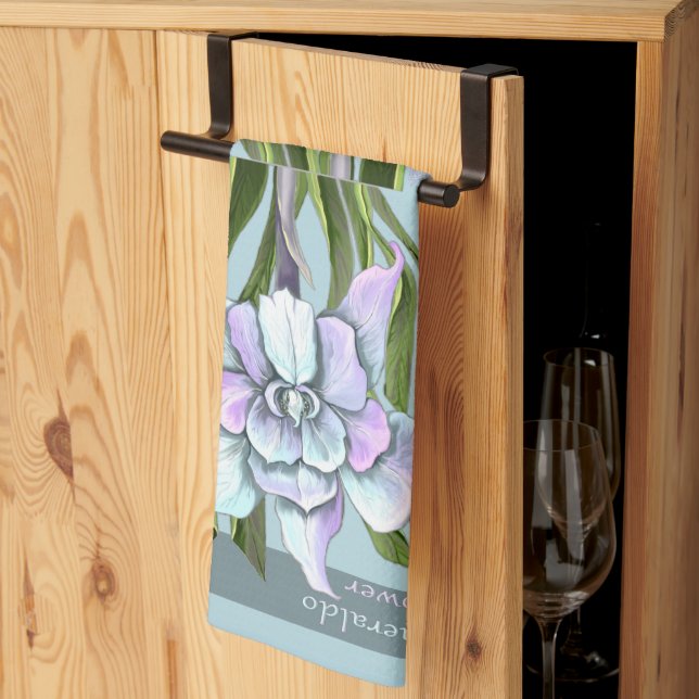 Smeraldo flower kitchen towel (Thirds Fold)