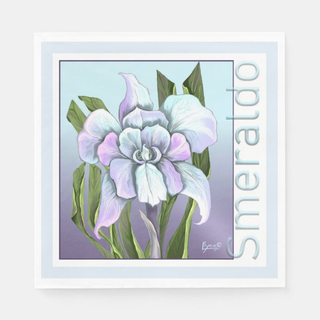 Smeraldo Flower Napkin (Front)