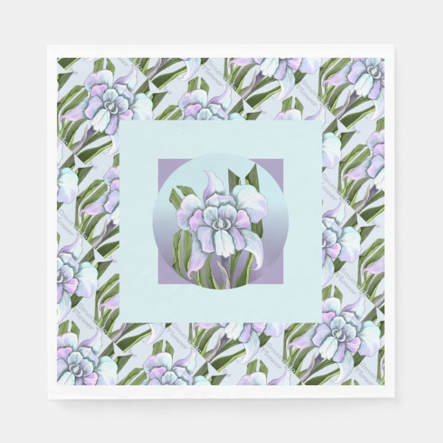Smeraldo Flower Napkins (Front)