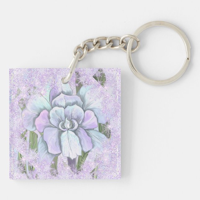 smeraldo flower & snow keychain (Back)