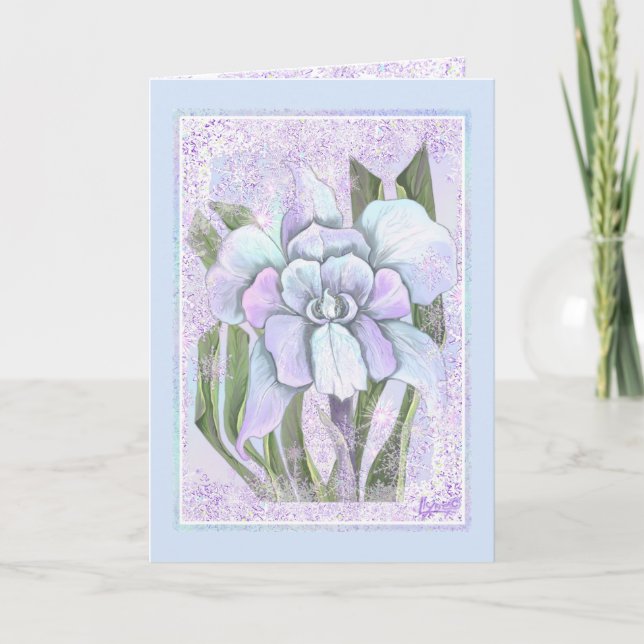 Smeraldo flower & snowflake card (Front)