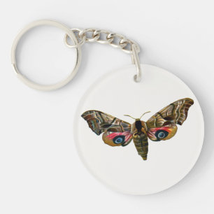 Smerinthus ocellata - Eyed Hawk-Moth - Colour Imag Keychain