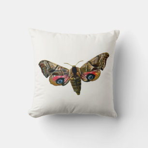 Smerinthus ocellata - Eyed Hawk-Moth - Colour Imag Throw Pillow