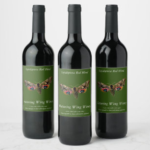 Smerinthus ocellata - Eyed Hawk-Moth - Colour Imag Wine Label