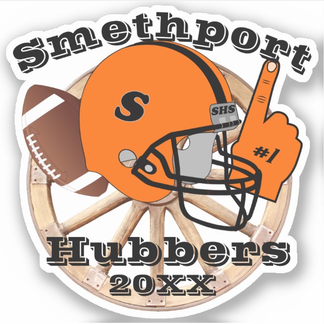 Smethport Hubbers Wheel #1 Fan Football Helmet (Front)