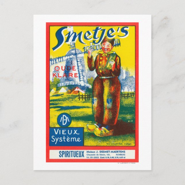 Smetje's Wine LabelEurope Postcard (Front)