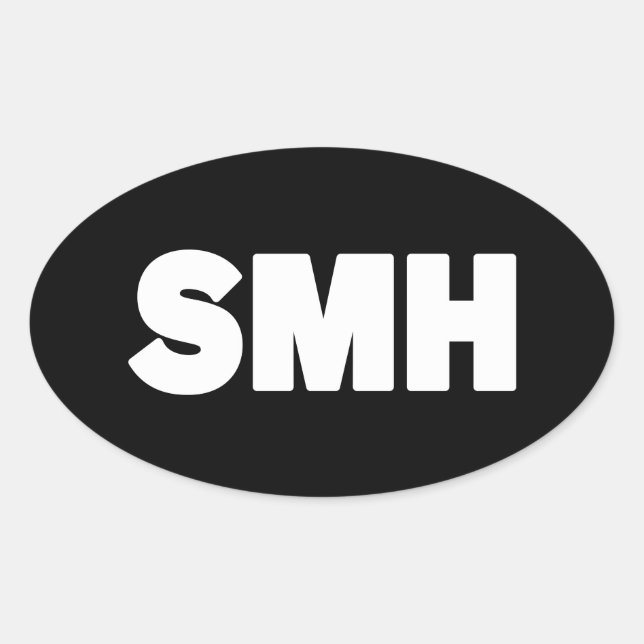 SMH | Sticker ovale à balayage de texte (Devant)