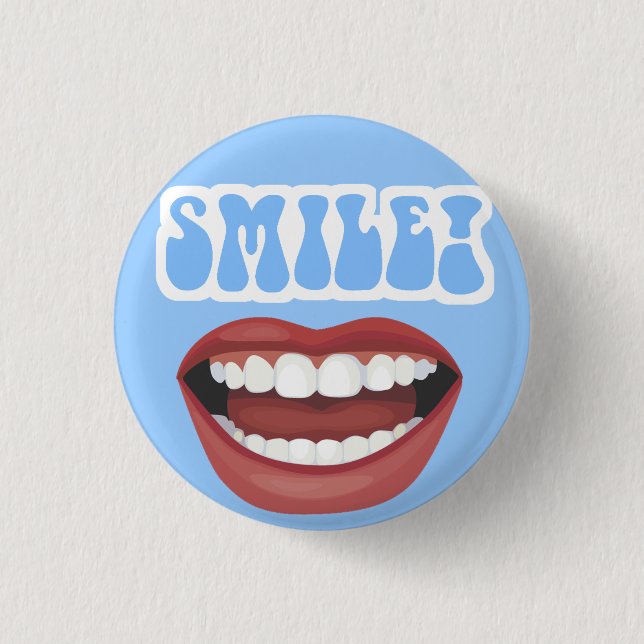 SMILE 1 INCH ROUND BUTTON (Front)