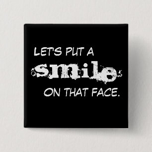 Smile 2 Inch Square Button